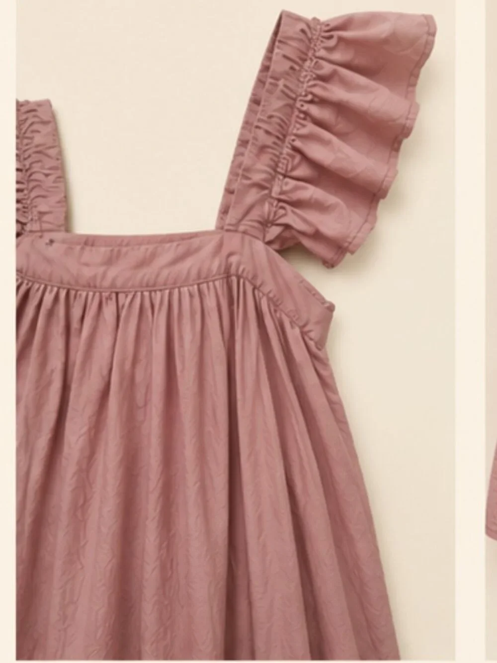 MABLE Romantic Cotton Prairie Revival Maxi Dress Dusty Rose Ruffle Cottagecore M